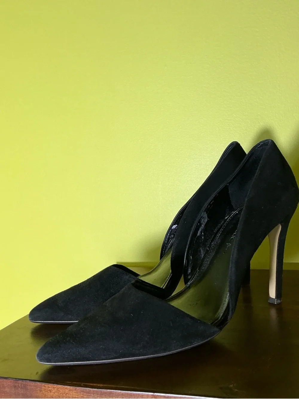 Banana Republic Black Suede Pointed-Toe D'Orsay Heels